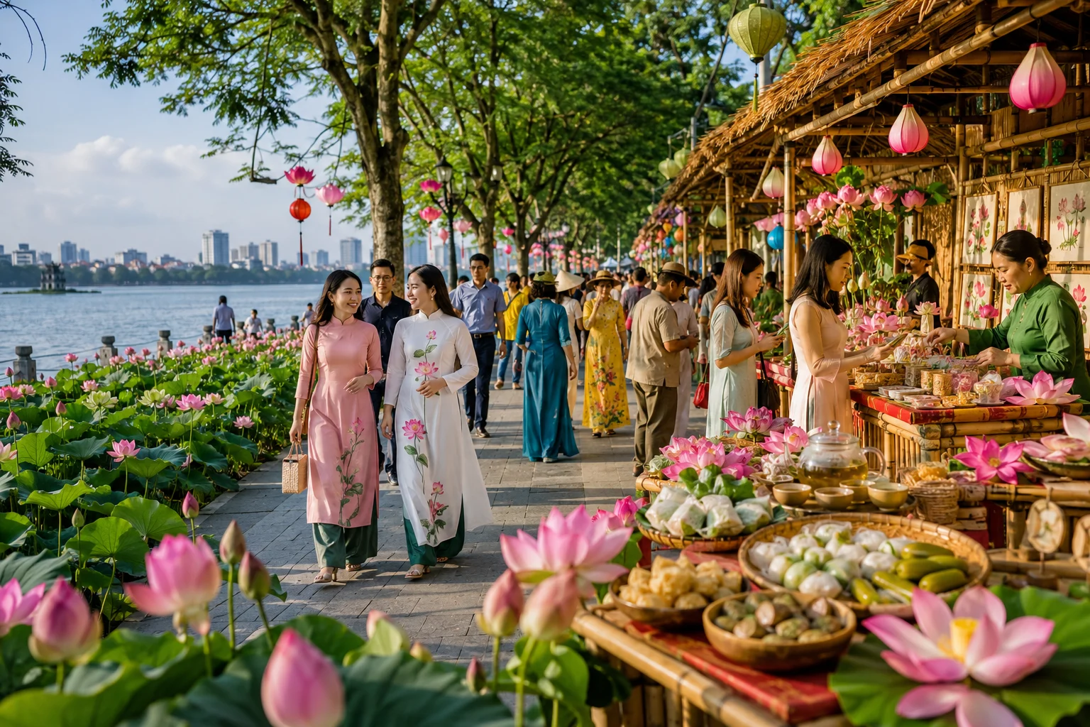 В Ханое готовят Lotus Festival 2026 с едой, ремеслами и прогулками у Западного озера