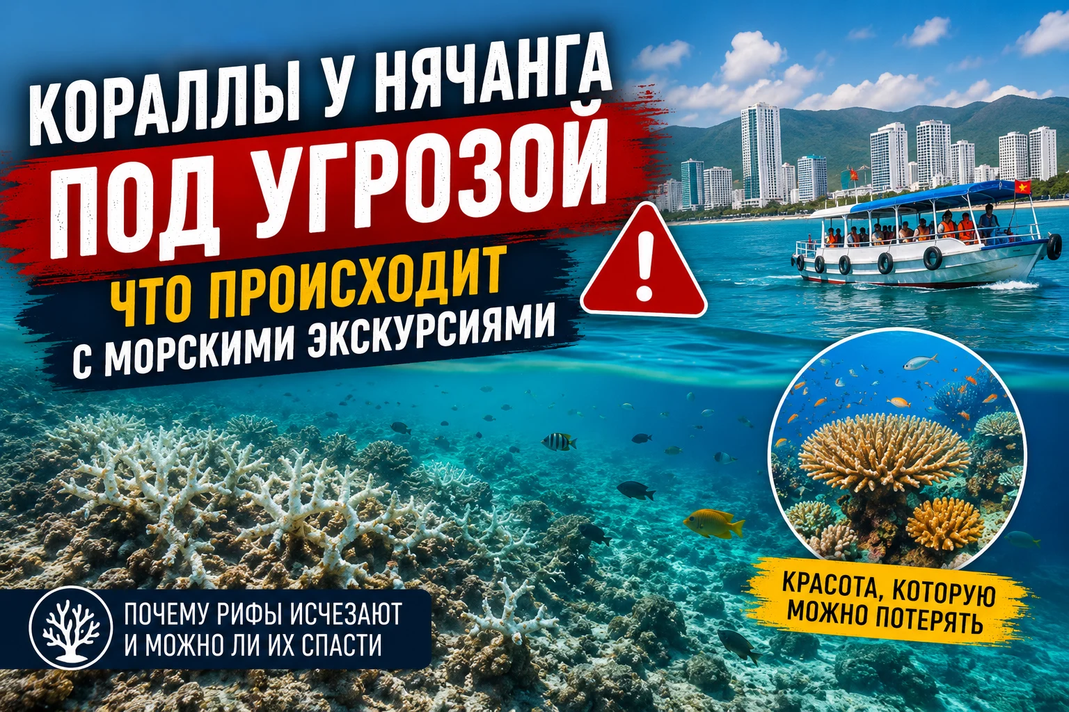 Кораллы у Нячанга под угрозой: что происходит с морскими экскурсиями