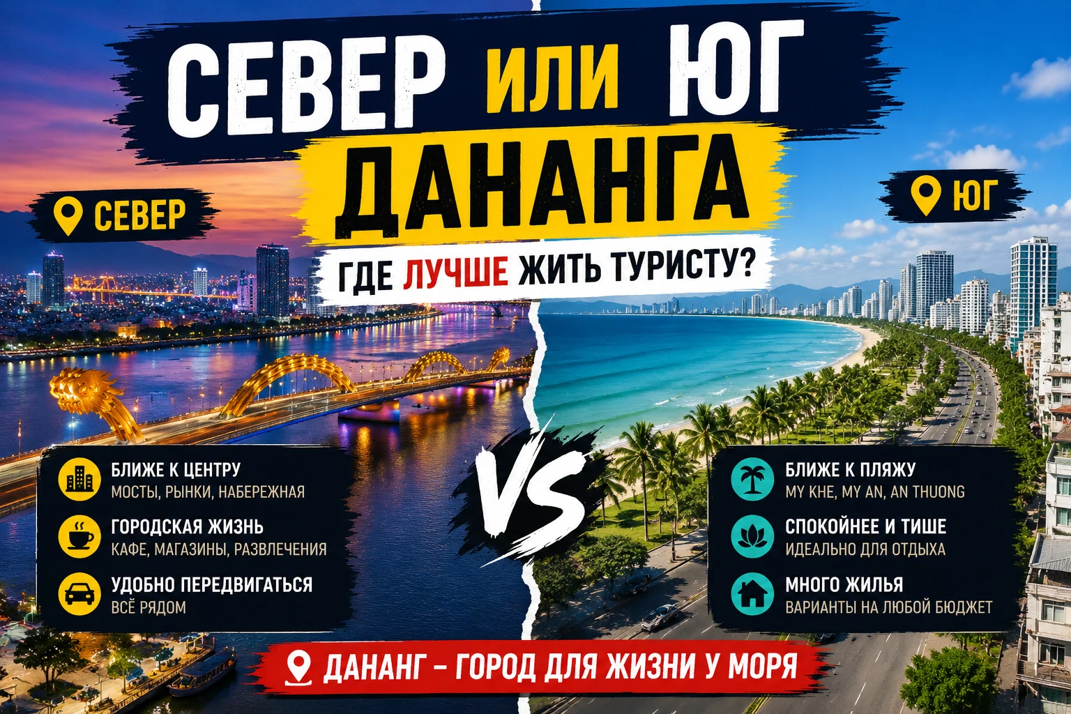 Север или юг Дананга: где лучше жить туристу